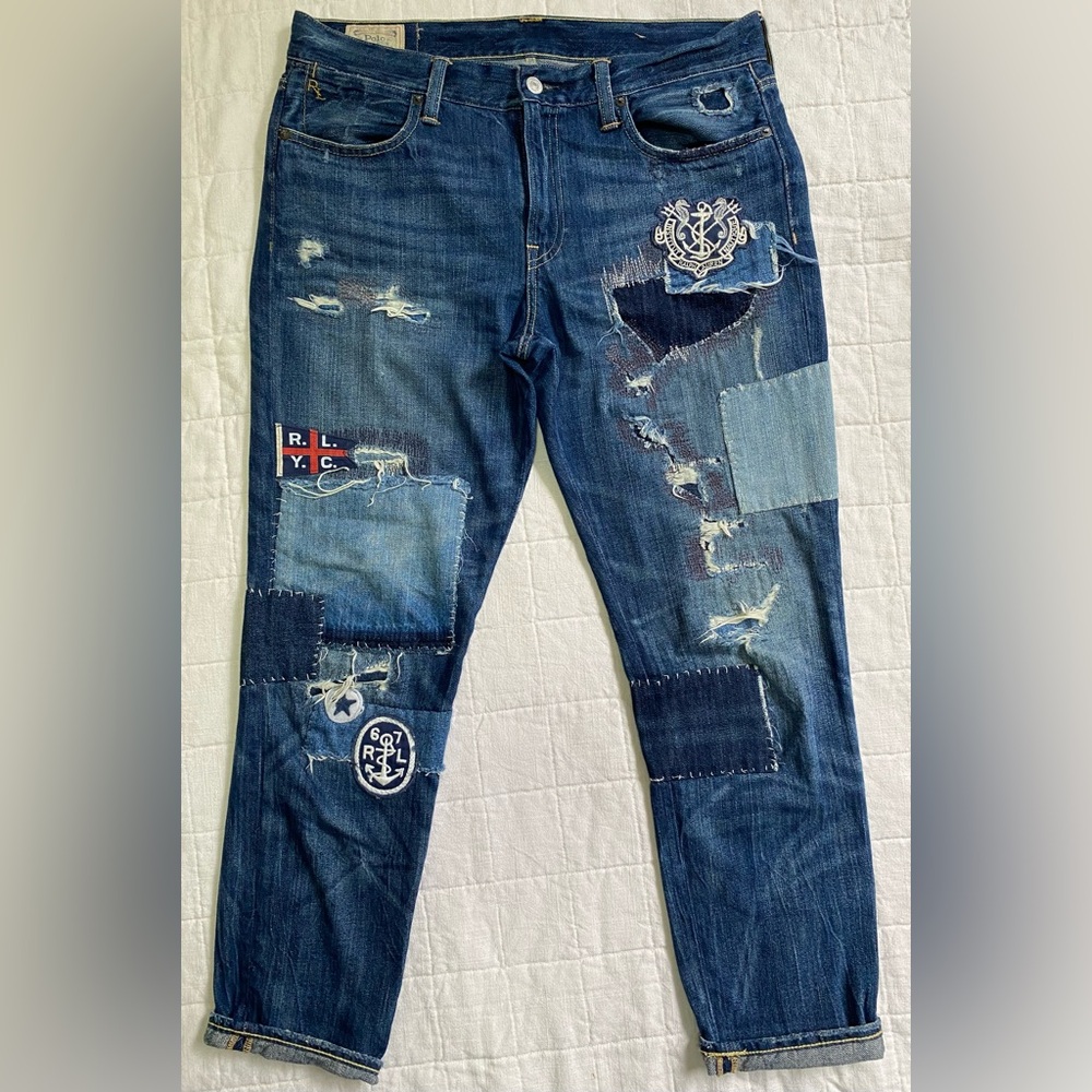 Polo by Ralph Lauren Distressed Blue Boyfriend Jeans